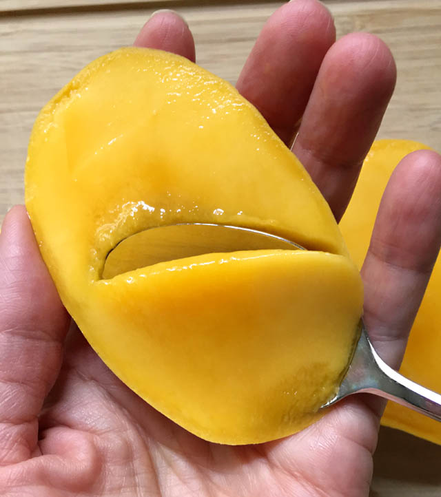 Left a mango out overnight, the half with a spoon became rotten much faster  than the other : r/mildlyinteresting